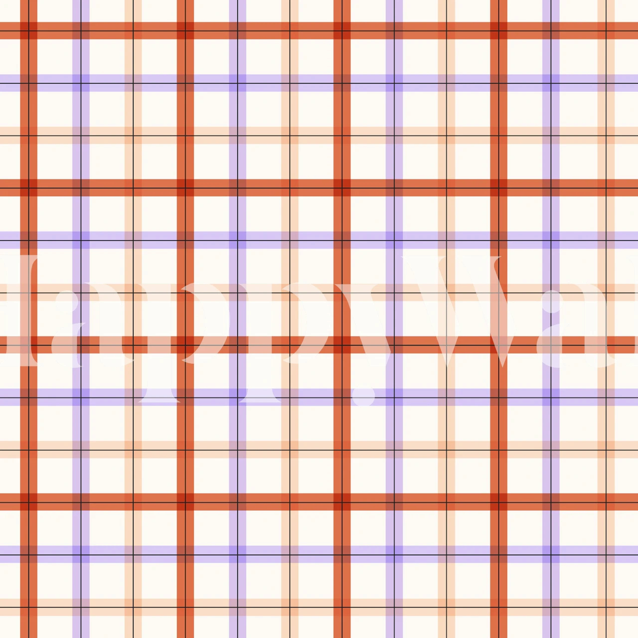 Gingham Cheerful Mural in una stanza