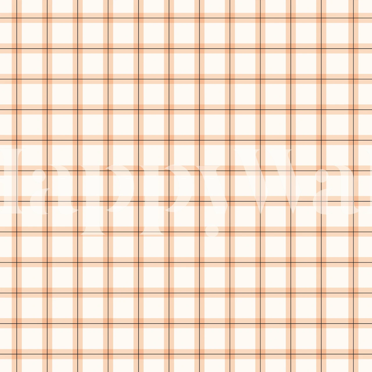 Gingham Peach Mural displayed in a room