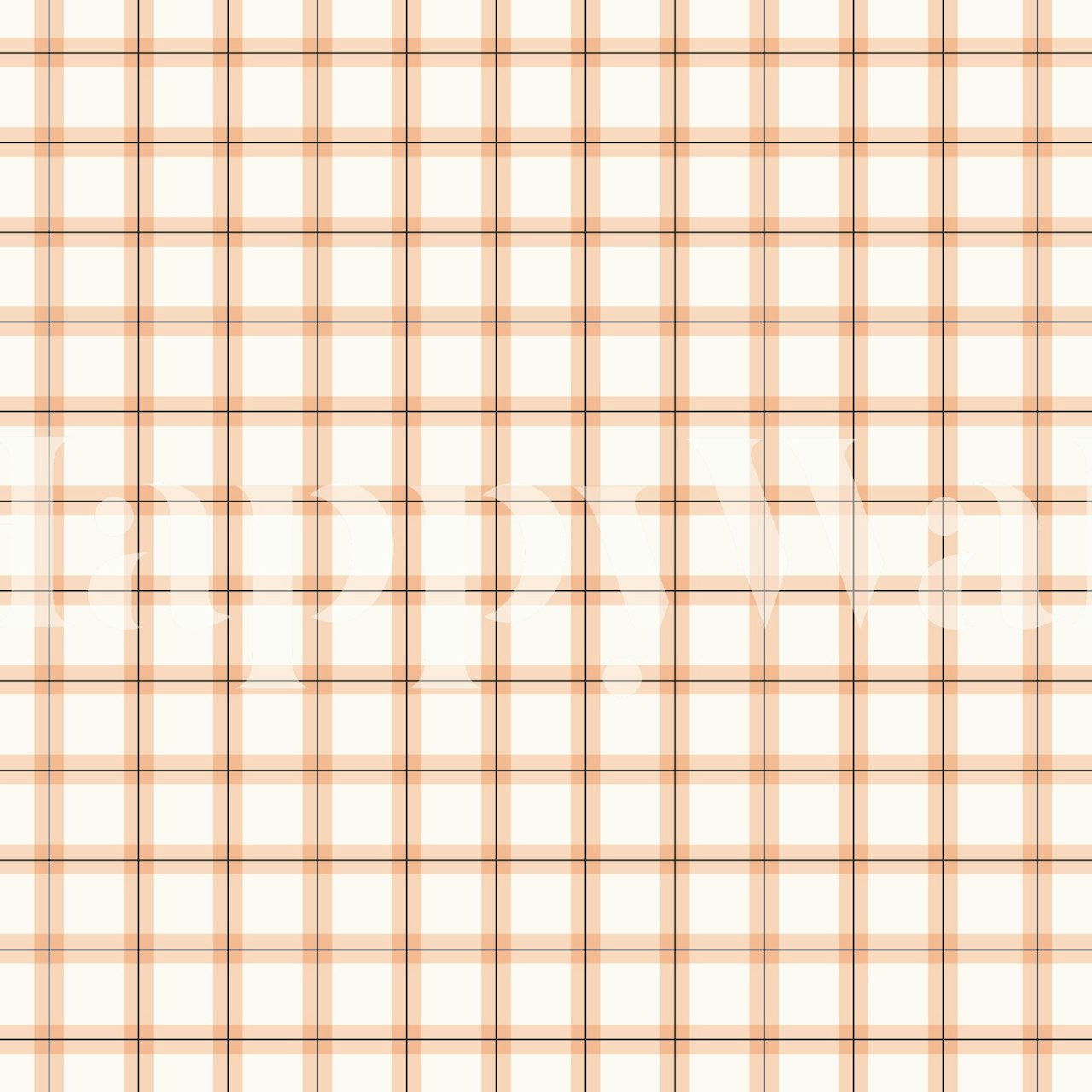 Gingham Peach Mural getoond in een kamer