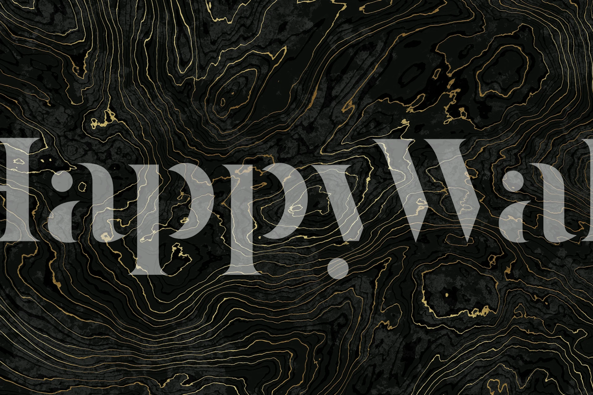 Black and gold marble texture wallpaper with swirling patterns