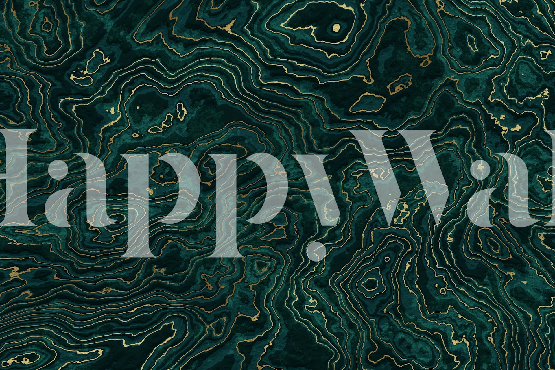 Abstract teal and gold marble pattern wallpaper