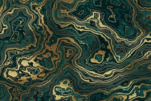 Teal and Gold Marble Texture II