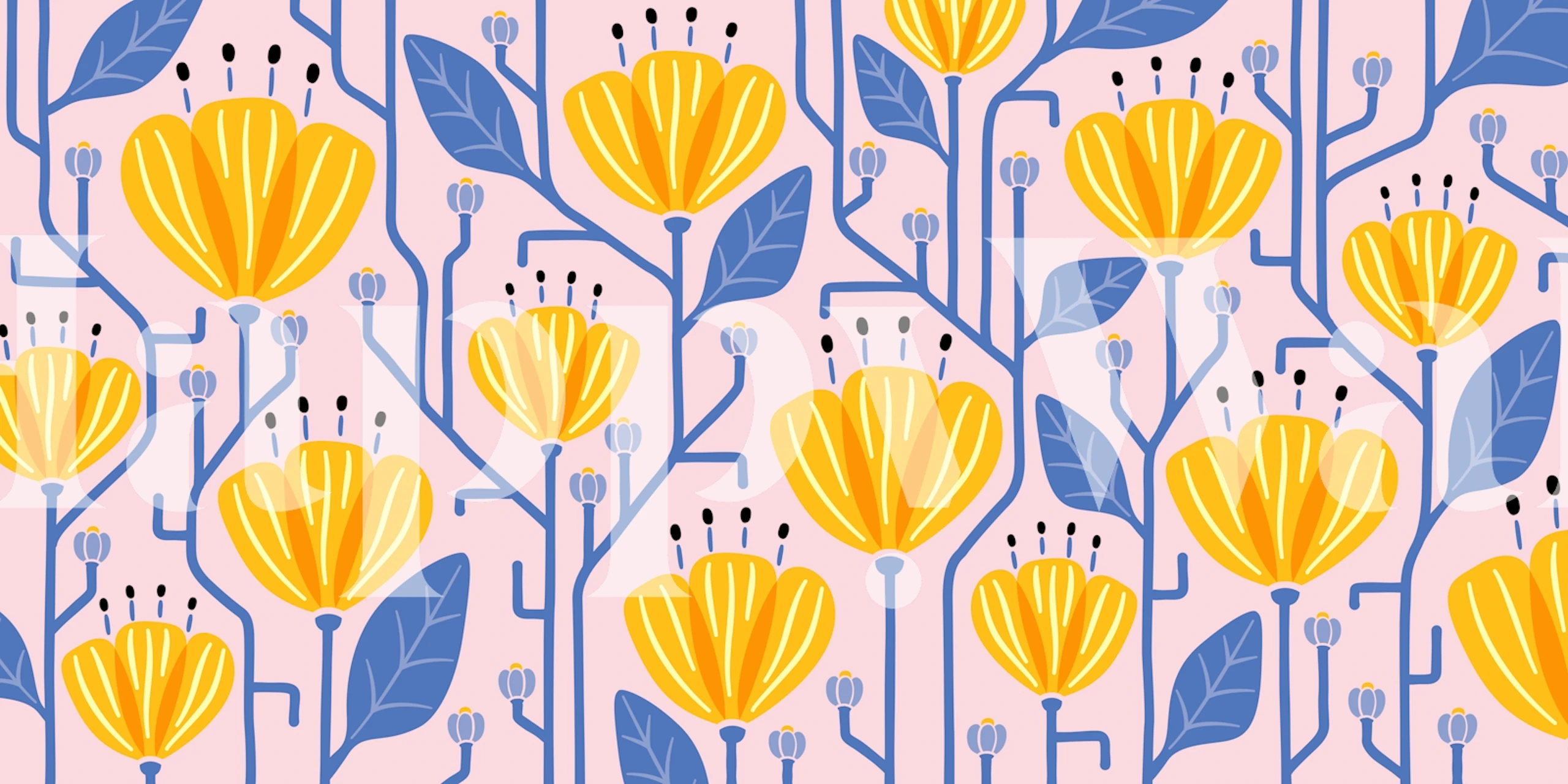 Vibrant Bold Flowers tapeta u sobi