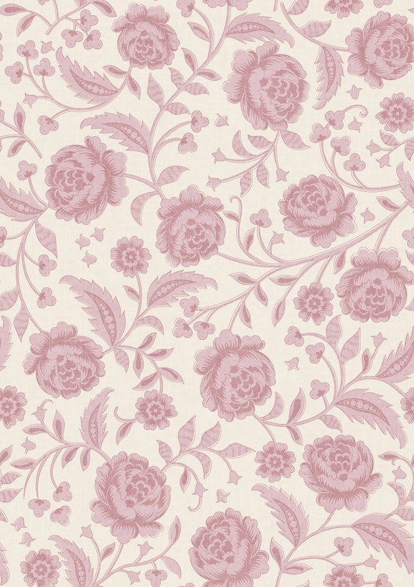 Romantic Rococo Ornate Chintz Floral Pink