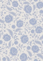 Romantic Rococo Ornate Chintz Floral Sky Blue tapete