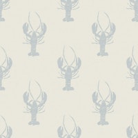 Lobster Linocut - putty and grey tapeta