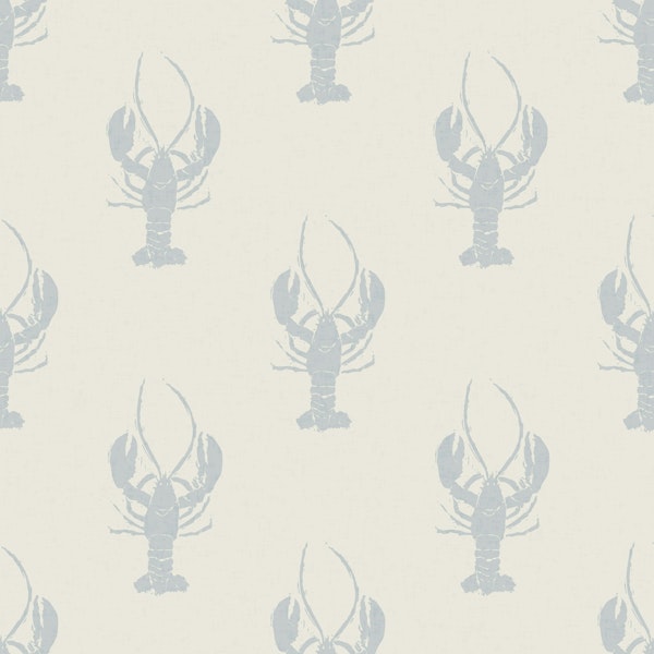 Lobster Linocut - putty and grey