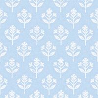 Block Print folk floral - blue tapeta