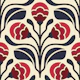 Retro Floral Buds in Red - L