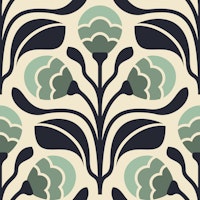 Retro Floral Buds in Turquoise - L ταπετσαρία