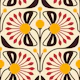 Retro Blossom Delight in Red Yellow - S