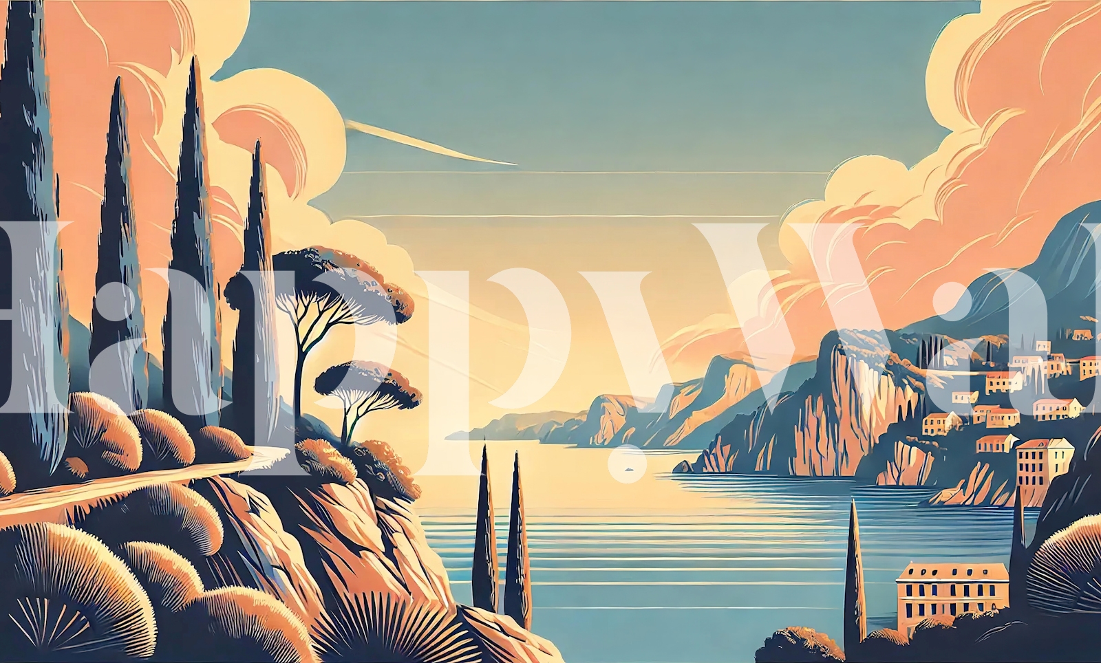 Vintage French Riviera Poster wallpaper | Happywall