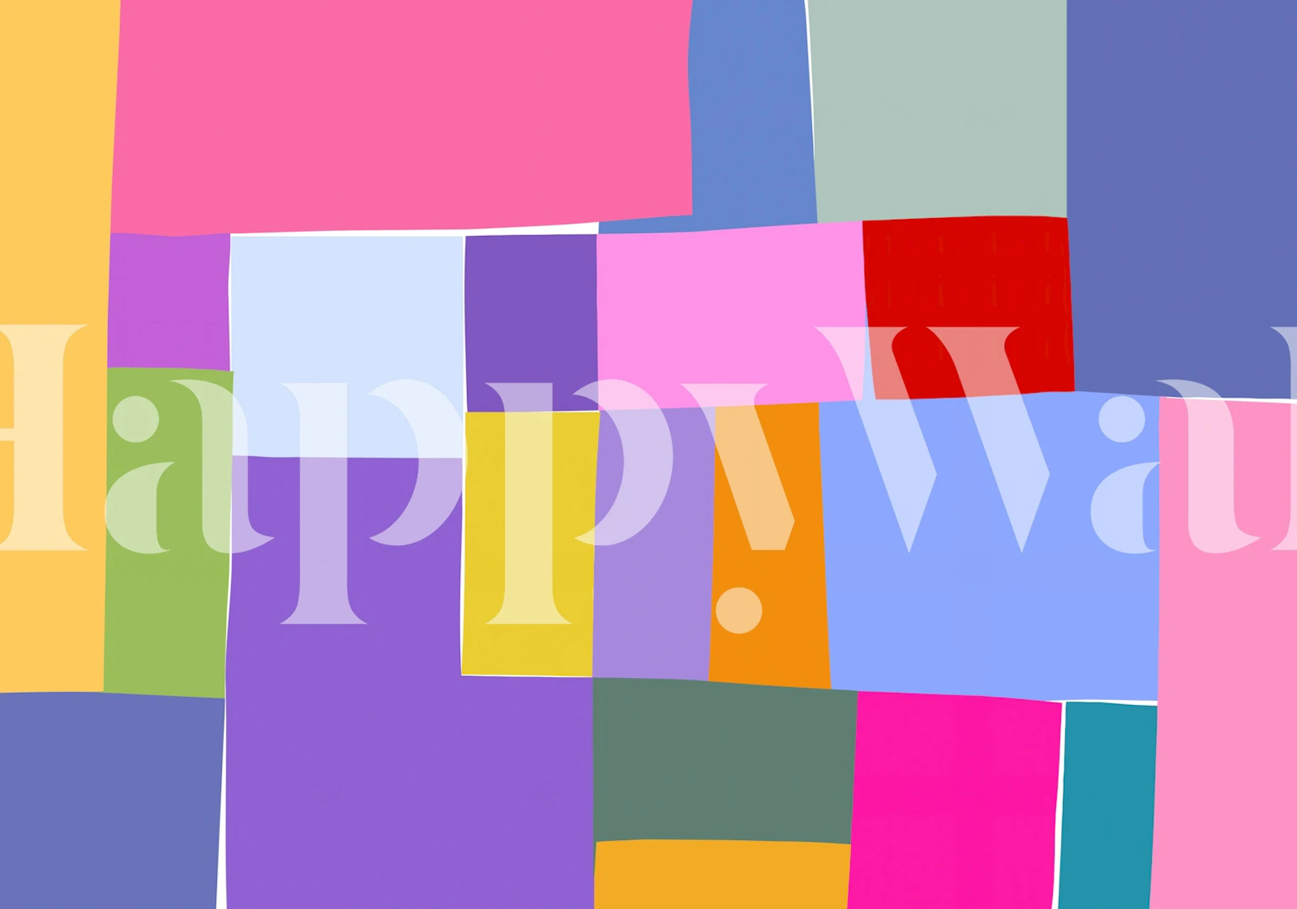 Papel de parede mosaico colorido em um ambiente de quarto