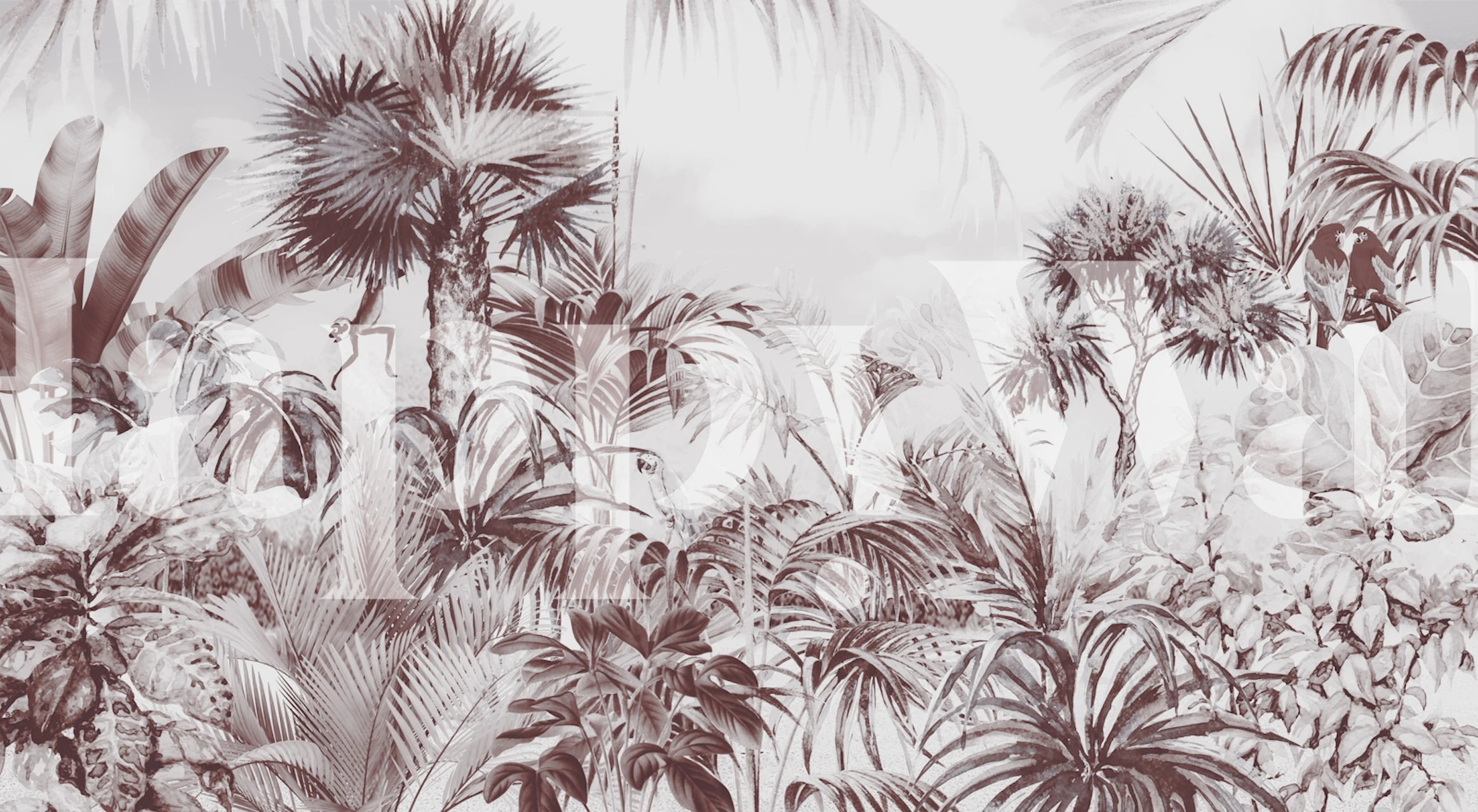 Tropical Paradise Scene wallpaper in a room