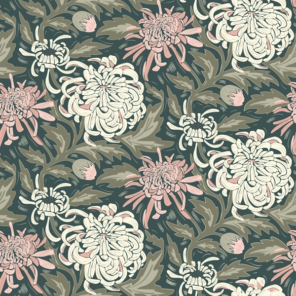 Chrysanthemum Block Print Bliss