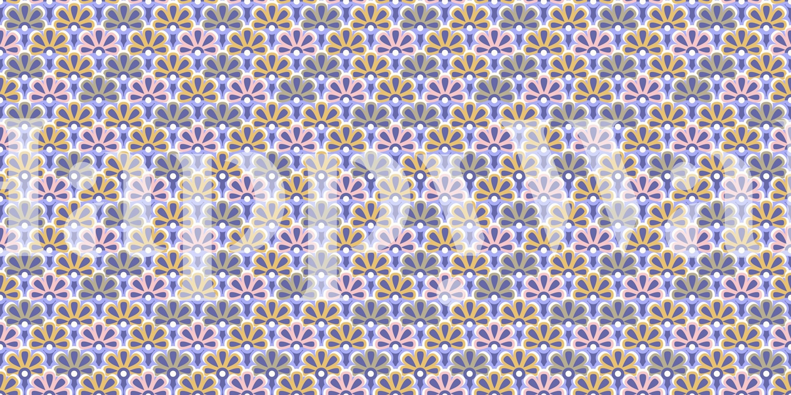 Art Deco Inspired Floral wallpaper in a room