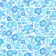 Retro Abstract Blue Flowers Modern Floral
