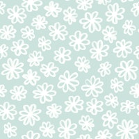 Abstract Mint Green Flowers Doodle tapet
