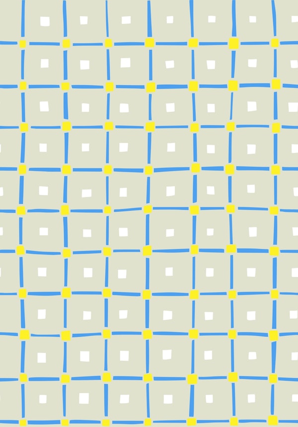 Vintage check lines blue beige