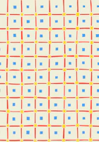 Vintage check red lines red on ivory wallpaper