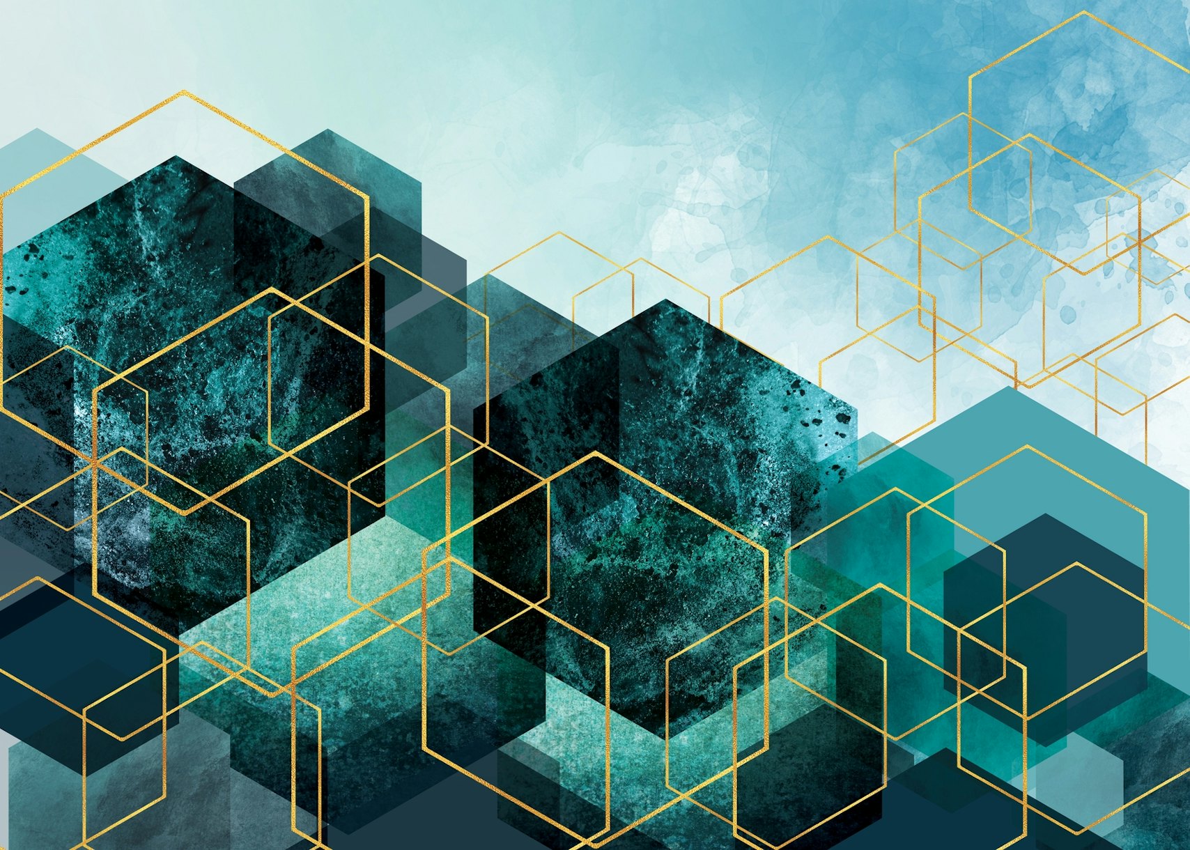 Abstract Landscape in Teal Wallpaper Buy Online at Happywall