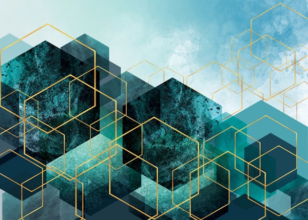 Abstract Landscape in Teal