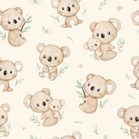 Koala Cuddles - beige tapete