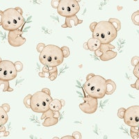 Koala Cuddles - mint tapete