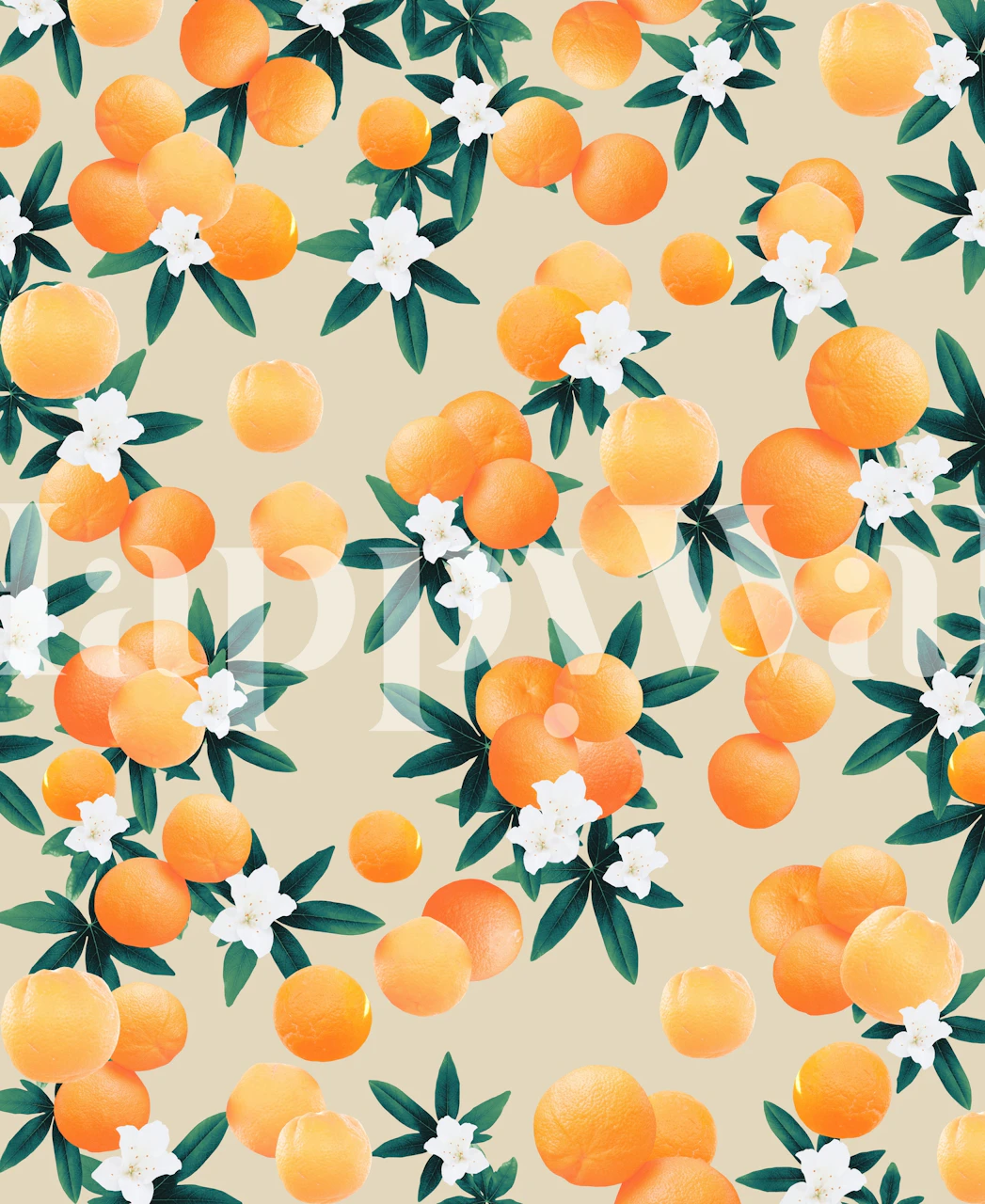 Tapeta Orange Twist Flower Vibes w pokoju