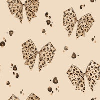 Leopard Bows - beige wallpaper