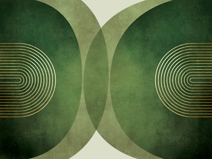 Mid Century Modern Green Wallpaper | happywall.com
