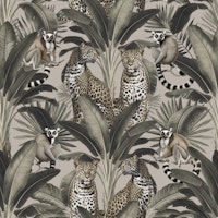 Leopard And Lemur Exotic Wildlife tapet