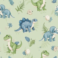 Dino Pals - green behang