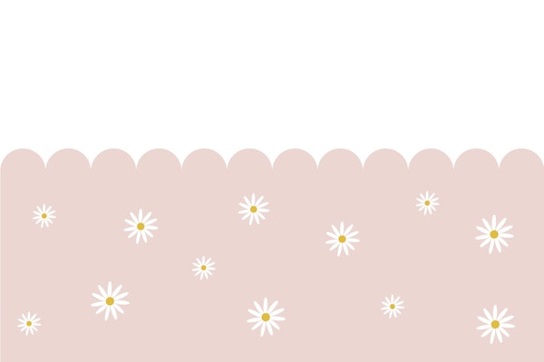 Daisy Blush Pink and White Scallop