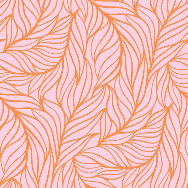Minimalist flowing leaves pink orange