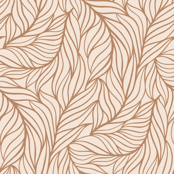 Minimalist flowing leaves monochrome brown