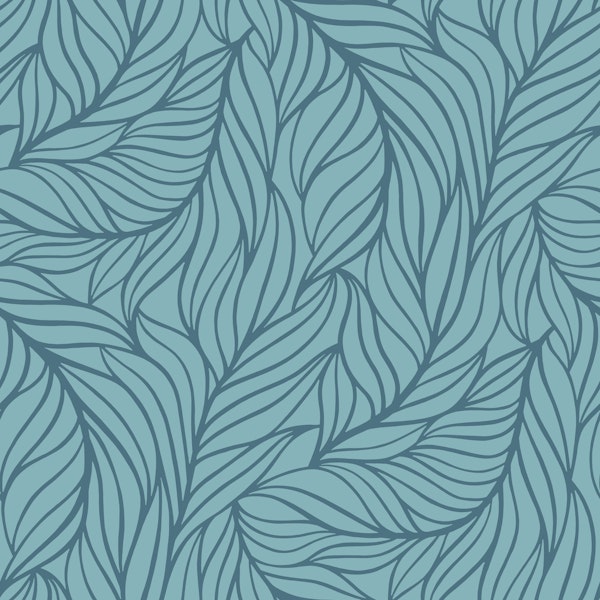 Minimalist flowing leaves stone blue