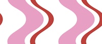 Playful wiggle wave stripes - red and pink papel de parede