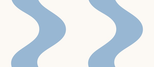 Playful Wave Stripes - Blue and Cream