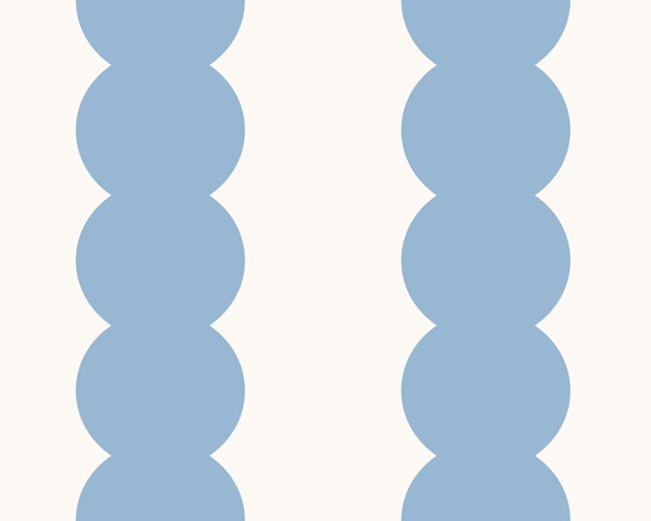 Scallop bubble stripe - cerulean blue