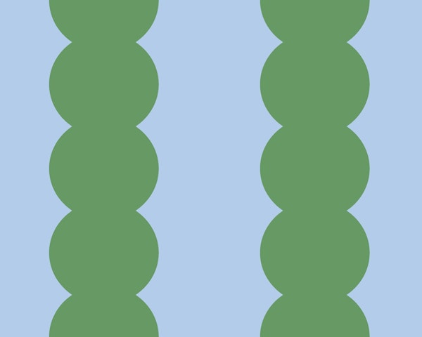 Scallop bubble stripes - blue and green