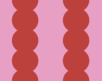 Scallop bubble stripes - pink and red behang