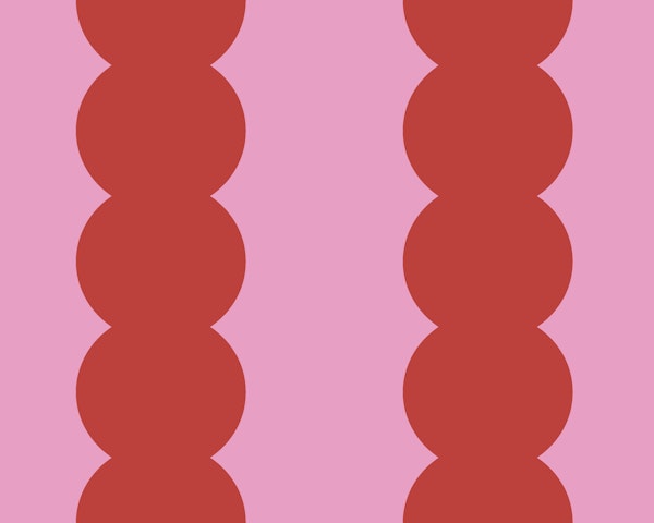 Scallop bubble stripes - pink and red