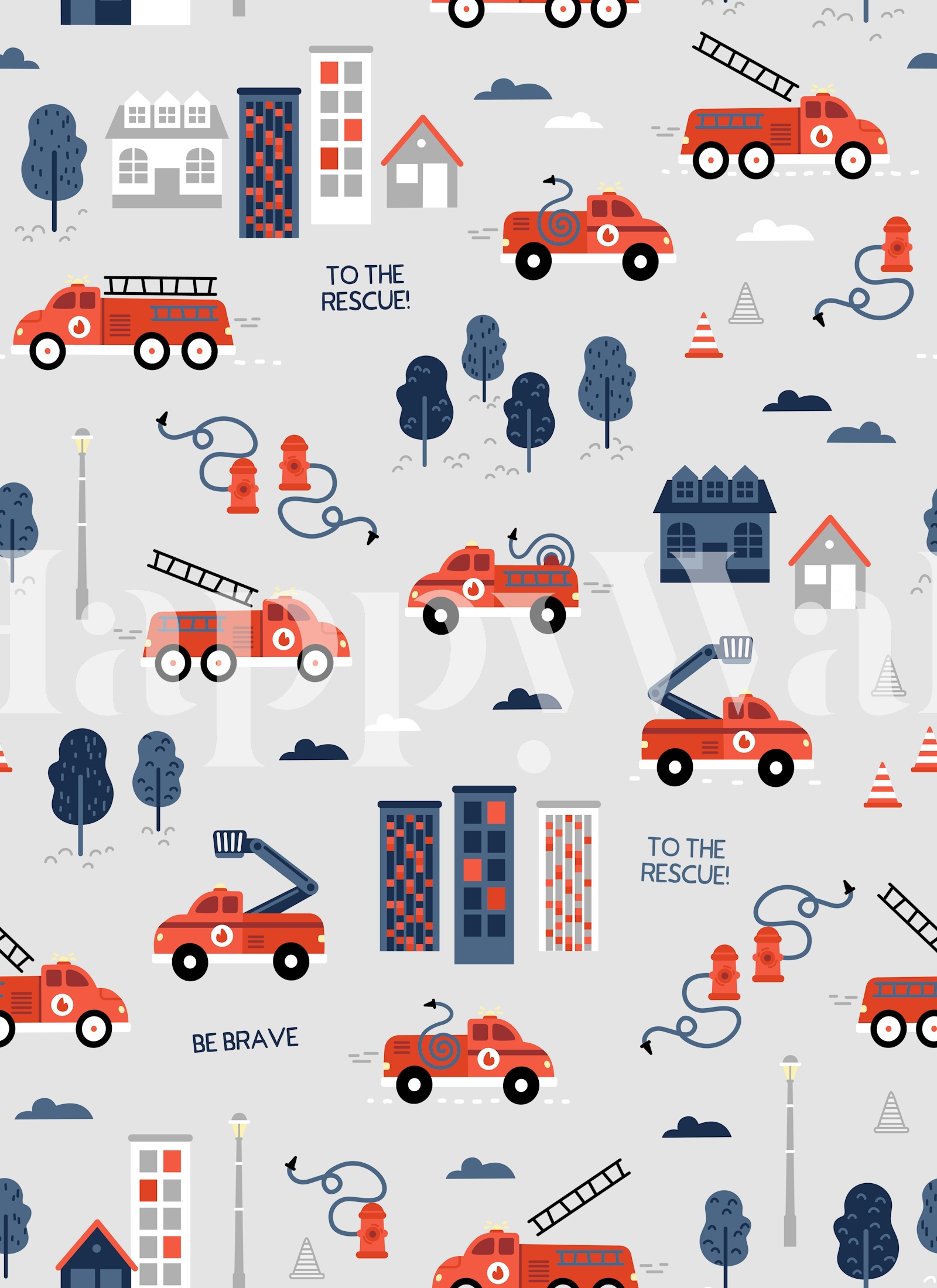 Two The Rescue Backdrop To the Rescue - grey Wallpaper | happywall.com