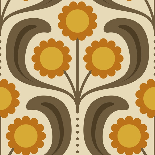 Groovy Daisy in Orange Brown - L