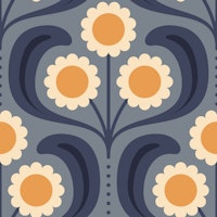 Groovy Daisy in Blue Yellow - L ταπετσαρία