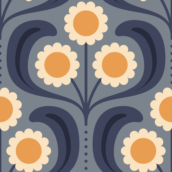 Groovy Daisy in Blue Yellow - L