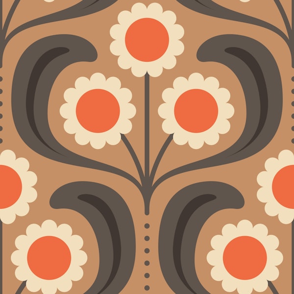 Groovy Daisy in Red Brown - S