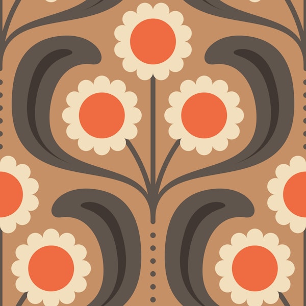 Groovy Daisy in Red Brown - L