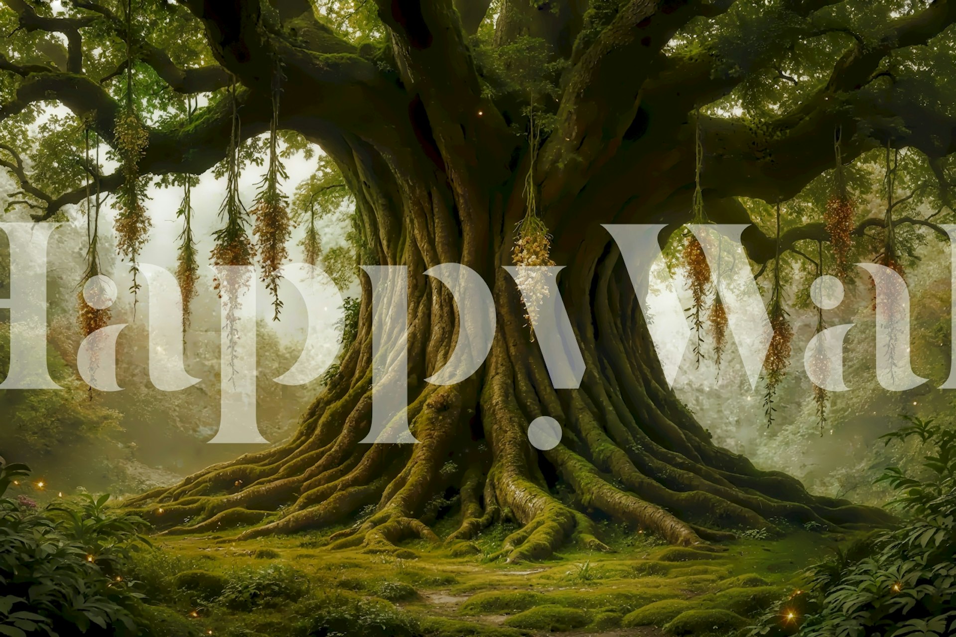 Mystical Tree of Life-tapet i ett rum